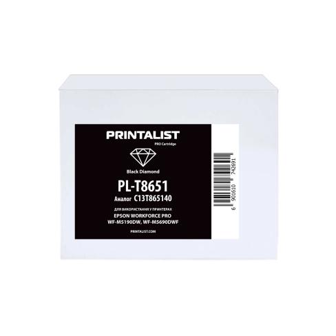 Картридж Printalist Epson WorkForce Pro WF-M5690/WF-M5190/ C13T865140 Black (PL-T8651)
