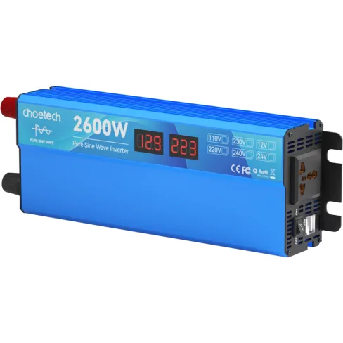 Автомобильный инвертор Choetech 12/220V 1300Вт, чистая синусоида (CJ2600Q-V2)