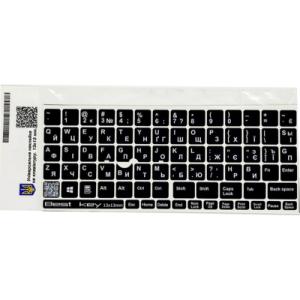 Наклейка на клавиатуру BestKey непрозрачная чорная, 76, белый (BKU13WHI/015)
