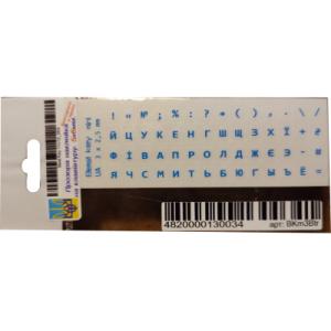 Наклейка на клавіатуру BestKey мініатюрна прозора, 56, синій (BKm3BTr)