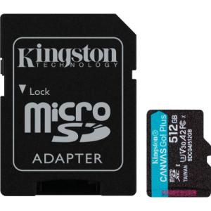 Карта памяти Kingston 512GB microSDXC сlass 10 UHS-I U3 V30 A2 Canvas Go Plus G4 (SDCG4/512GB)