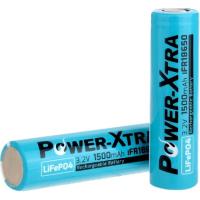 Аккумулятор 18650 LiFePO4 1500mAh IFR18650, 3.2V, FlatTop, blue Power-Xtra (PX-IFR18650 / 29743)