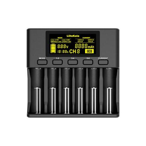 Зарядное устройство для аккумуляторов Liitokala 6 Slots, LCD дисплей, Li-ion/Ni-MH/Ni-Cd/AA/ААA/AAAA/С (Lii-S6)