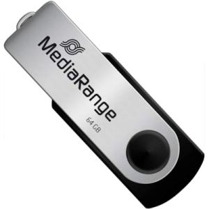 USB флеш накопитель Mediarange 64GB Black/Silver USB 2.0 (MR912)