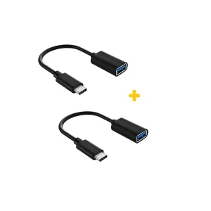 Переходник OTG USB 2.0 AF to USB-C 0.11m 2PCS black XoKo (XK-AC230-BK2)