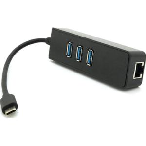 Концентратор Voltronic USB-C to 3xUSB 3.0 + RJ45 1000Mbps black (YT-TCA3H3+Et-W)