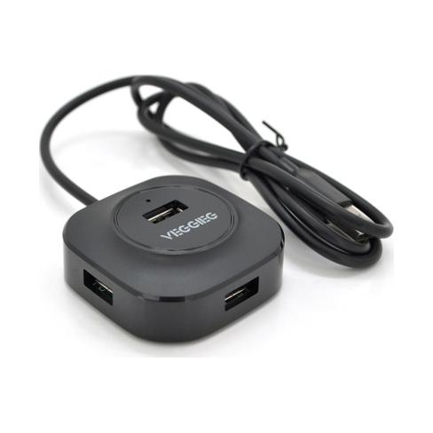 Концентратор VEGGIEG USB 2.0 to 4xUSB 1.0m black (V-U2409)