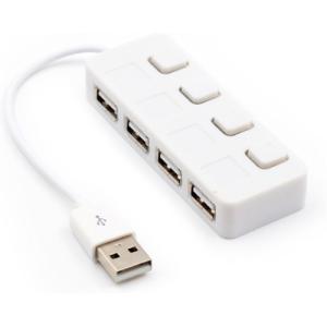 Концентратор Voltronic USB 2.0 to 4xUSB with LED buttons white (YT-H4L-W)