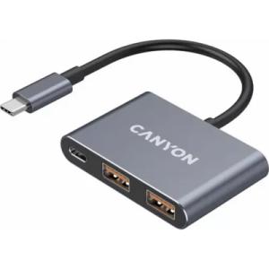 Концентратор Canyon hub DS-3 3in1 USB-C Dark Grey (CNS-TDS3)