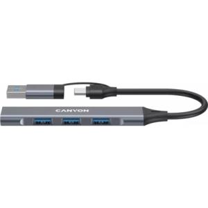 Концентратор Canyon hub DS-02 4in1 USB-A/C Grey (CNS-TDS02G)
