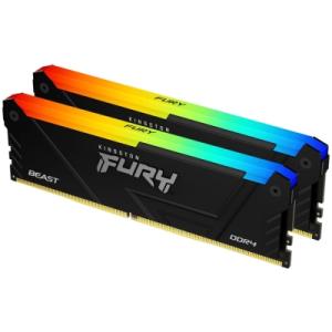 Модуль памяти для компьютера DDR4 16GB (2x8GB) 3200 MHz Beast Black Kingston Fury (ex.HyperX) (KF432C16BB2AK2/16WP)
