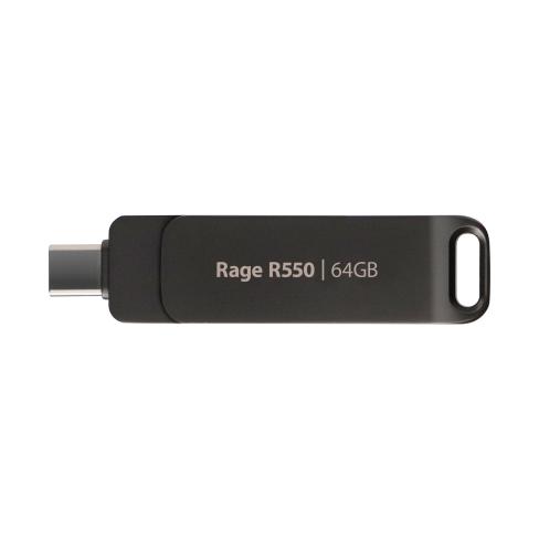 USB флеш накопичувач Patriot 64GB Rage R550 Matte Black USB/Type-C 3.2