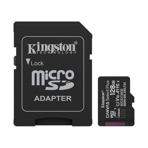 Карта памяти Kingston 128GB microSDXC class 10 UHS-I U3 V30 A1 Canvas Select Plus (SDCS3/128GB)