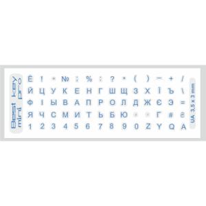Наклейка на клавіатуру BestKey mini Pro 3,5х3мм, прозора основа, 70, синій (BKmPRO/BluTr/052)