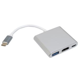 Концентратор Patron USB-C to HDMI + USB 3.0 + USB-C 0.1m black (ADAPT-PN-TYPE-C-HUB)