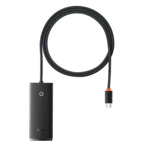 Концентратор Baseus USB-C to 4xUSB 3.0 1.0m black (WKQX030401)