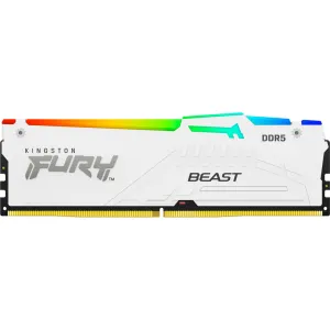 Модуль пам'яті для комп'ютера DDR5 16GB 5600 MHz FURY Beast White RGB Kingston Fury (ex.HyperX) (KF556C40BWA-16)