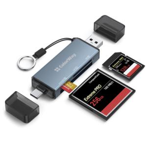 Считыватель флеш-карт ColorWay USB 2.0/USB-C to CF/SD/MicroSD (CW-CR-01)