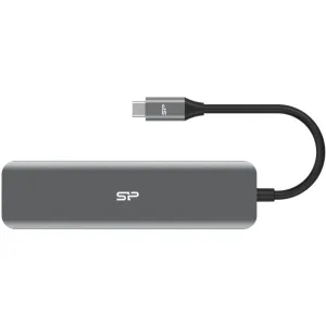 Порт-репликатор Silicon Power Docking Station USB-C 7-in-1 Boost SU20 Silver Aluminum (SPU3C07DOCSU200G)
