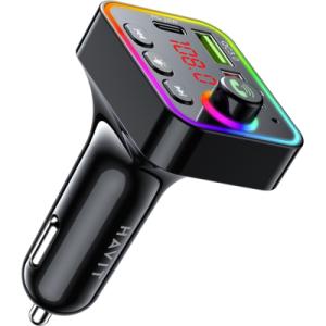 FM модулятор Havit HV-FM819BT USB-A+USB-C PD24W RGB Black (HV-FM819BT)