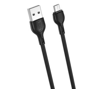 Дата кабель USB 2.0 AM to Micro 5P 1.0m 2.1A black XO (NB200-M-BK)