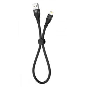 Дата кабель USB 2.0 AM to Lightning 0.25m 2.4A black XO (XO-NB179-025-BK)