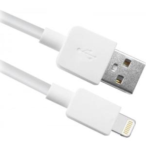 Дата кабель USB 2.0 AM to Lightning 1.0m white Defender (87496)