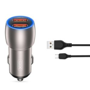 Зарядний пристрій XO 2xUSB QC3.0 36W + cable USB to Micro 5P black (СC52-M-BK)