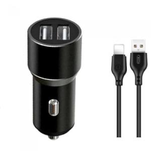 Зарядний пристрій XO TZ09 2.4A/2 USB + cable lightning Black (XO-TZ09L-BK)
