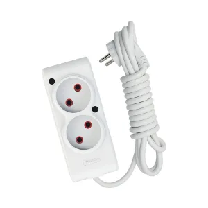Мережевий подовжувач TECCO 2м 2 поста white (8681277841088)