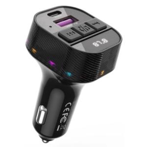 FM модулятор XO BCC17 Car Charger Smart Bluetooth Dual Port PD 30W Чорний (BCC17.black)