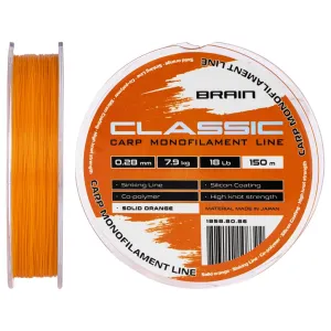 Леска Brain Classic Carp Line (solid orange) 150m 0.28mm 18lb 7.9kg (1858.80.86)