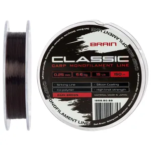 Леска Brain Classic Carp Line (dark brown) 150m 0.25mm 15lb 6.6kg (1858.80.89)