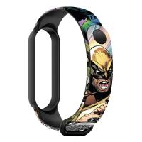 Ремешок для фитнес браслета Armorstandart Superhero для Xiaomi Mi Band 7/6/5 Wolverine comix Black (ARM59265)