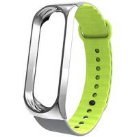 Ремешок для фитнес браслета Armorstandart Sport Silicone Band для Xiaomi Mi Band 3 Silver/Green (ARM54516)