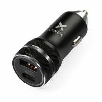 Зарядное устройство Vinga QC3.0 + PD Quick Car Charger aluminium 36W Max black (VCCQPAC)