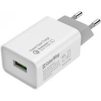 Зарядний пристрій ColorWay 1USB Huawei Super Charge/Quick Charge 3.0, 4A (20W) (CW-CHS014Q-WT)