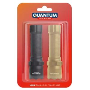 Фонарь Quantum QM-FL1042 Minik 3W LED з USB Black-Gold, 2 шт./уп. (QM-FL1042)
