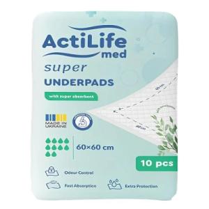 Пелюшки для малюків ActiLife Med Super 60 х 60, 10 шт (4820174981440)