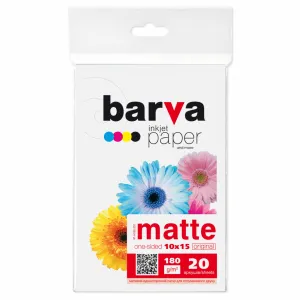 Фотобумага Barva 10x15, 180 g/m2, matt, 20арк (A180-257)