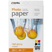 Фотобумага ColorWay A4 230г Glossy 20ст (PG230020A4)