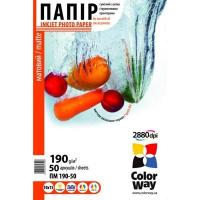 Фотобумага ColorWay 10x15 190г matte, 50с (PM1900504R)