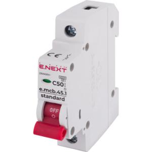 Автоматичний вимикач E.NEXT 1-п e.mcb.stand. 50А C ( 4,5кА) (s002013)
