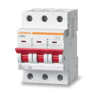 Автоматический выключатель Videx RS4 RESIST 3п 6А С 4,5кА (VF-RS4-AV3C06)