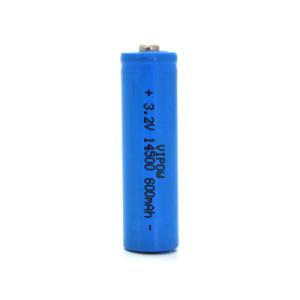 Аккумулятор 14500 600mAh, LiFePO4, TipTop, 3.2V, Blue Vipow (IFR14500-600mAhTT / 21440)