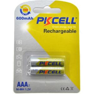 Аккумулятор AAA R03 600mAh 1.2V NiMH Rechargeable Battery, 2шт/бл PkCell (PC/AAA600-2BR)