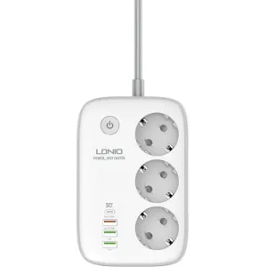 Сетевой фильтр питания LDNIO SEW3452 WiFi 3роз 3USB/1Type-C (SEW3452)