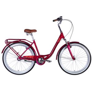 Велосипед Dorozhnik 26" RUBY Planet рама-17" AL 2025 бордовий (OPS-D-26-303)