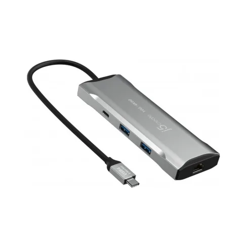 Порт-реплікатор J5create Dock-Station USB-C 10Gbps, 7-in-1 (хаб/HDMI/PD/картридер) (JCD393-N)