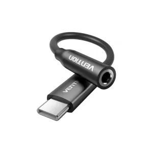 Перехідник USB-C to 3.5mm M black VENTION (BIIBA)